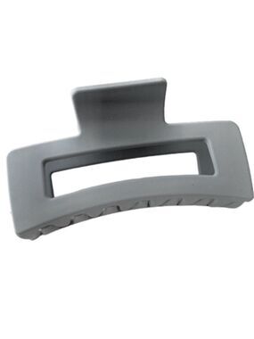 $10 (2 for $16) Large Solid Matte Grey Hair Claw Clip Rectangular Crab Clip